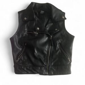 Paper Tee Black Faux Leather Vest